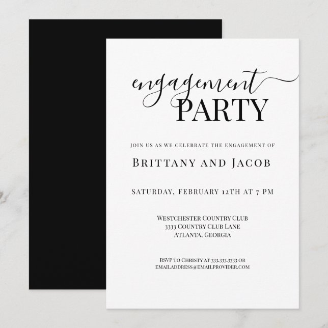 Invitación del partido de compromiso de Bodas blan (Anverso / Reverso)