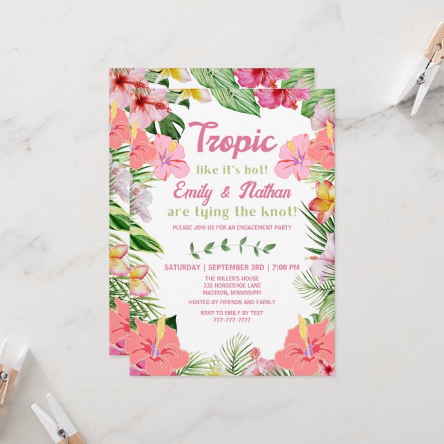 Invitación del Partido de Compromiso de Luau Tropi (Anverso/Reverso In Situ)