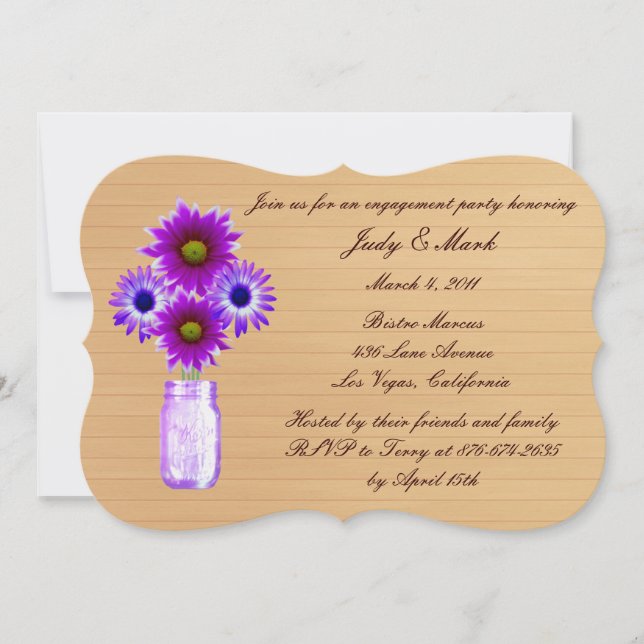 Invitación del partido de compromiso Rustic Purple (Anverso)