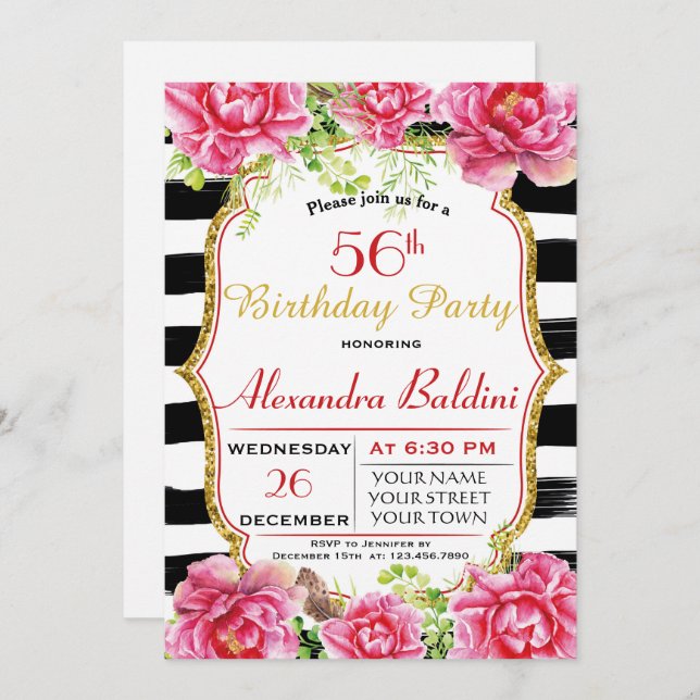 INVITACIÓN DEL PARTIDO DE CUMPLEAÑOS DE FLORES (Anverso / Reverso)