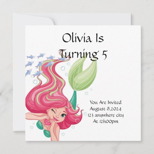 INVITACIÓN DEL PARTIDO DE CUMPLEAÑOS DE MERMAID PA (Anverso)