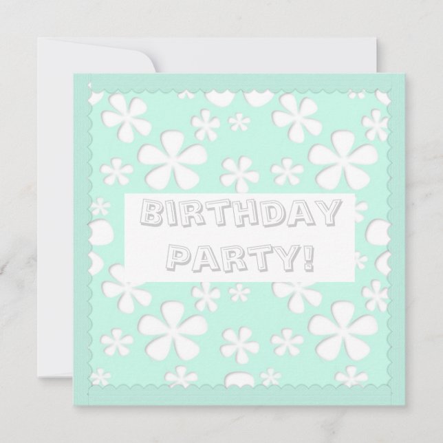 INVITACIÓN DEL PARTIDO DE CUMPLEAÑOS DE MINT GREEN (Anverso)