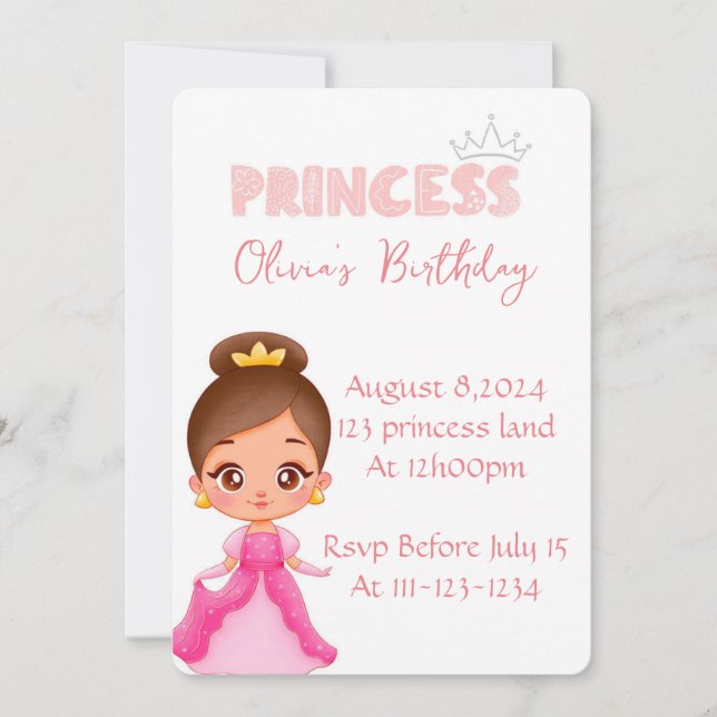 INVITACIÓN DEL PARTIDO DE CUMPLEAÑOS DE PRINCESO P (Anverso)