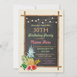 Invitación del partido de cumpleaños tropical Luau