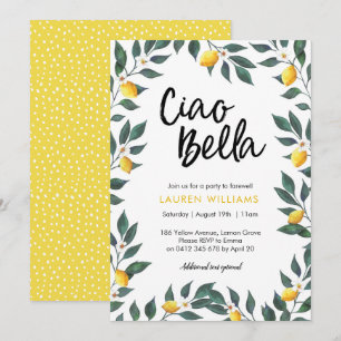 Invitación del partido de despedida Hojas de limón