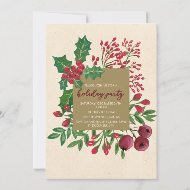 Invitación del partido de follaje de navidades (Anverso)