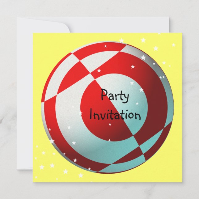 Invitación del partido de fútbol rojo y blanco (Anverso)