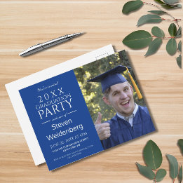 INVITACIÓN DEL PARTIDO DE GRADUACIÓN AZUL MODERNO