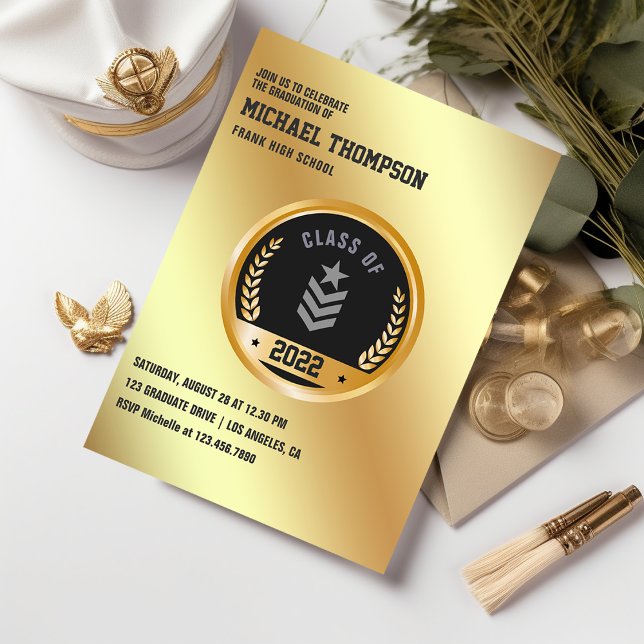 Invitación del Partido de Graduación con temática  (Army Graduate Party Invitation)