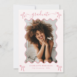 Invitación del Partido de Graduación de Bow Rosado