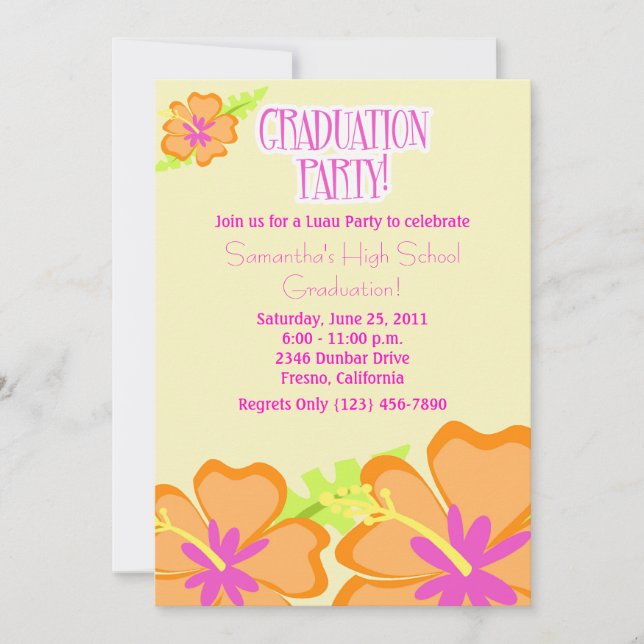 Invitación del Partido de Graduación de Flores Hib (Anverso)