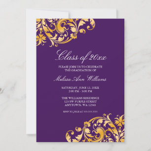 Invitación del partido de graduación de giro dorad