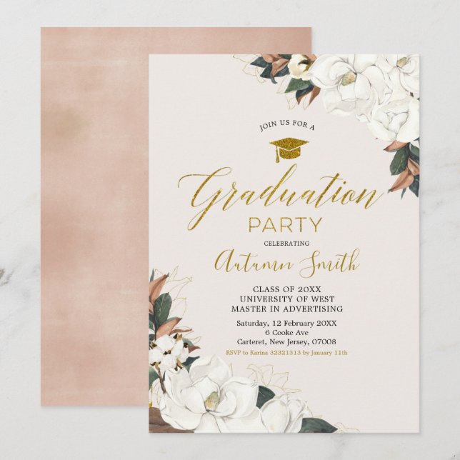 Invitación del Partido de Graduación de la Magnoli (Anverso / Reverso)