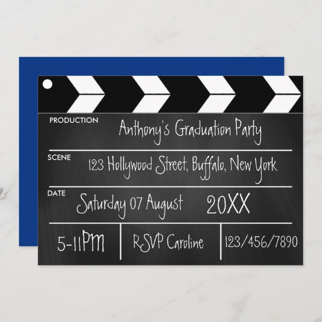 Invitación del partido de graduación de películas  (Anverso / Reverso)