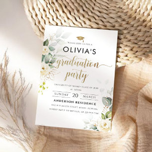 Invitación del partido de graduación de rosas blan