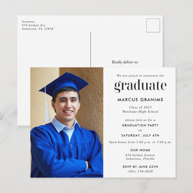 Invitación del Partido de Graduación de Secundaria (Anverso / Reverso)