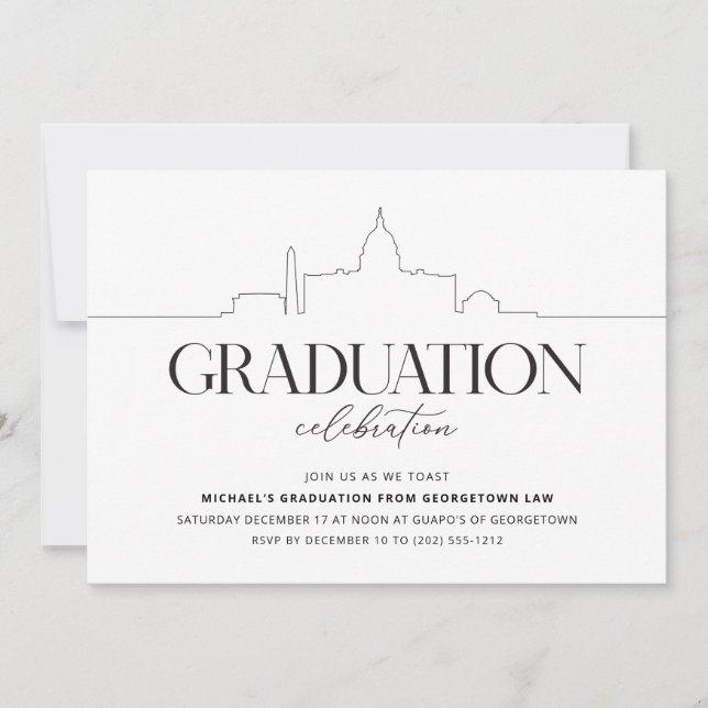 Invitación del Partido de Graduación de Washington (Anverso)