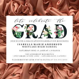 INVITACIÓN DEL PARTIDO DE GRADUACIÓN FLORAL ELEGAN