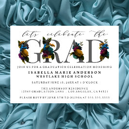 INVITACIÓN DEL PARTIDO DE GRADUACIÓN FLORAL ELEGAN