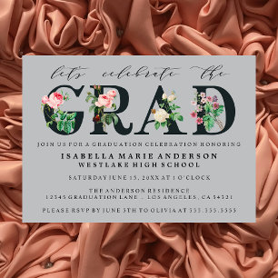 INVITACIÓN DEL PARTIDO DE GRADUACIÓN FLORAL ELEGAN