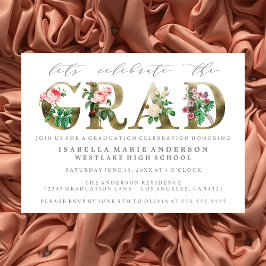 INVITACIÓN DEL PARTIDO DE GRADUACIÓN FLORAL ELEGAN