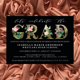 INVITACIÓN DEL PARTIDO DE GRADUACIÓN FLORAL ELEGAN