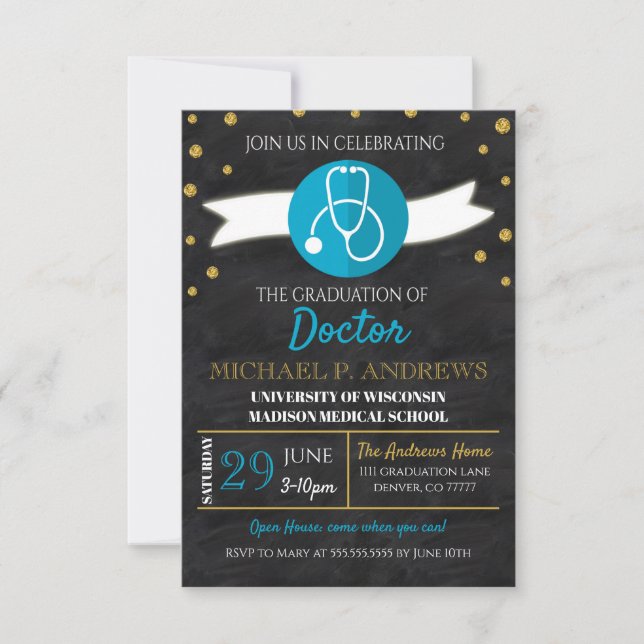INVITACIÓN DEL PARTIDO DE GRADUACIÓN MÉDICA (Anverso)