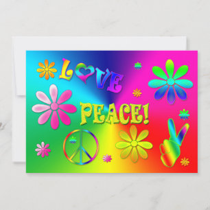 INVITACIÓN DEL PARTIDO DE HIPPIE - LOS 60 - Colore