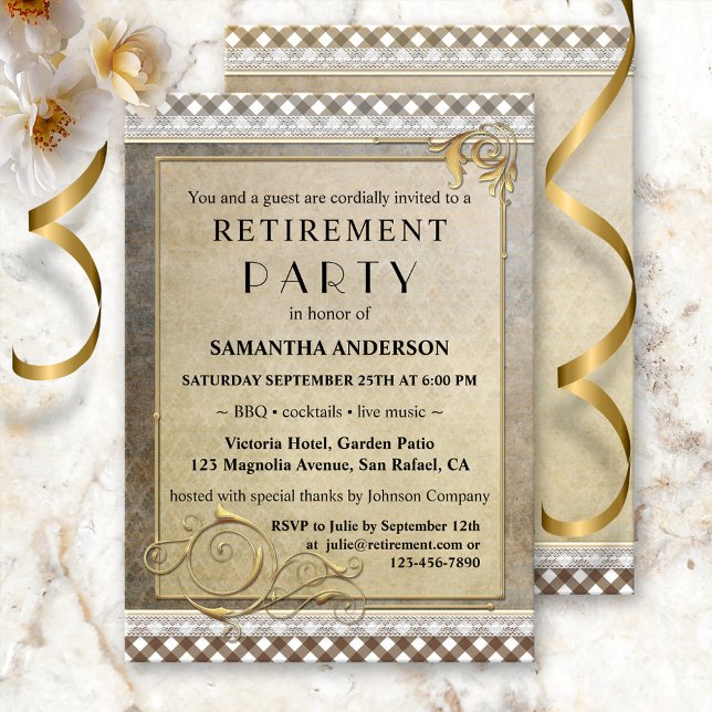 Invitación del Partido de Jubilación de moda Gatsb (Subido por el creador)