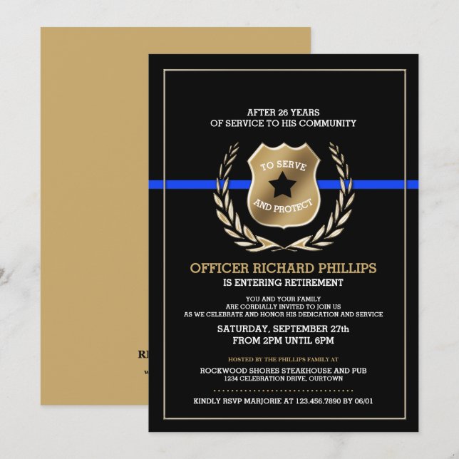 Invitación del Partido de Jubilación de Oficial de (Anverso / Reverso)