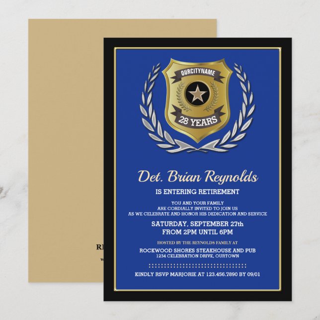 Invitación del Partido de Jubilación de Oficial de (Anverso / Reverso)