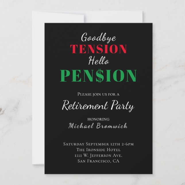 Invitación del Partido de Jubilación de Pensiones  (Anverso)