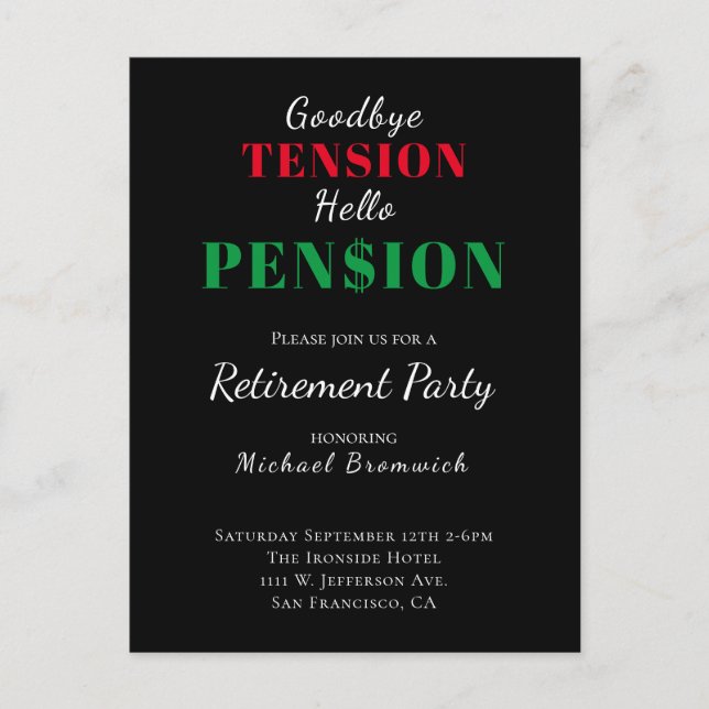 Invitación del Partido de Jubilación de Pensiones  (Anverso)