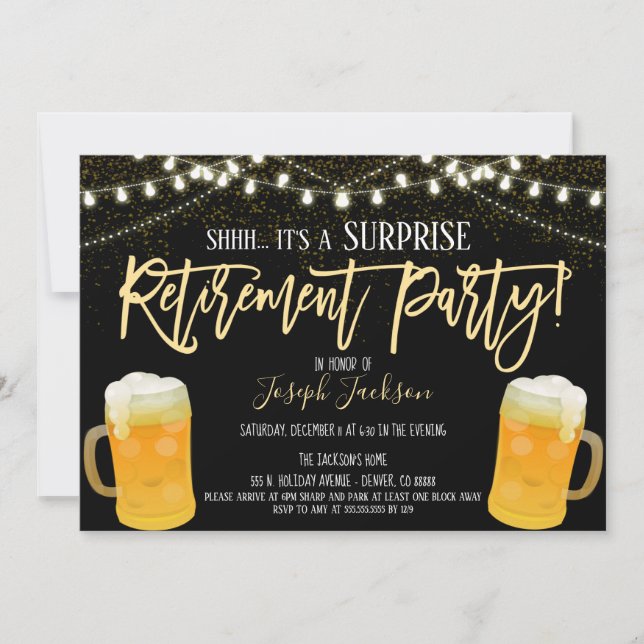 Invitación del Partido de Jubilación de Sorpresa (Anverso)