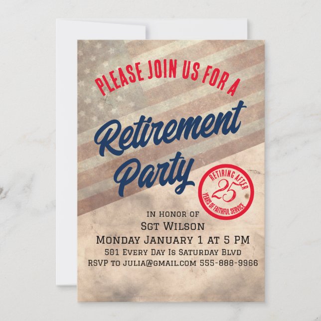 Invitación del Partido de Jubilación Militar (Anverso)