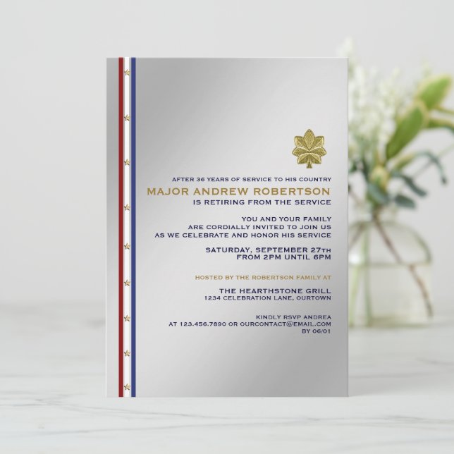 Invitación del Partido de Jubilación Militar (Anverso de pie)