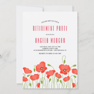 Invitación del Partido de Jubilación Red Poppies