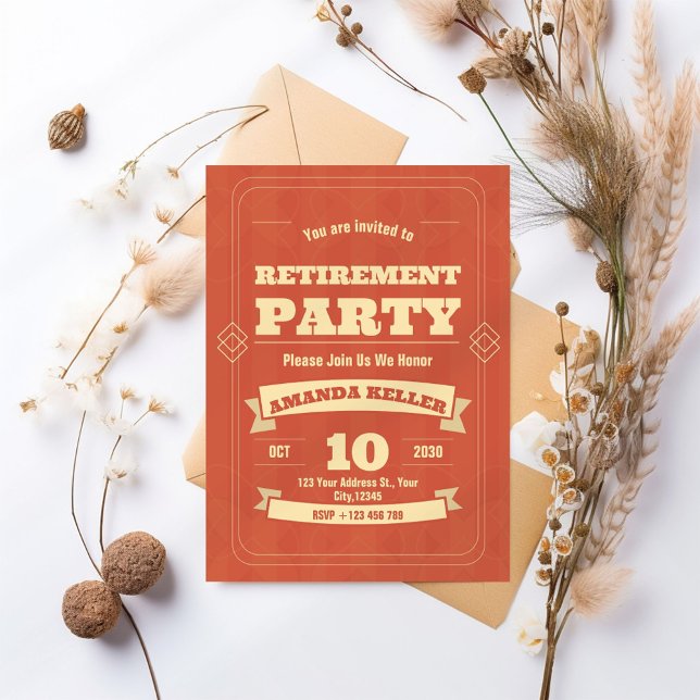 Invitación del Partido de Jubilación Vintage (Subido por el creador)