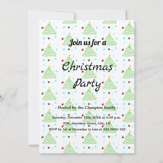 Invitación del partido de la tarjeta de navidades (Anverso)