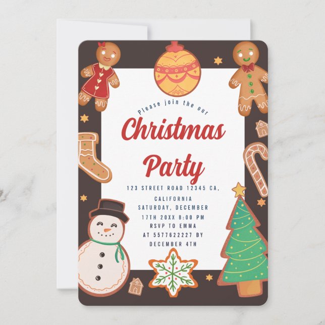 Invitación del partido de las cookies navidades (Anverso)