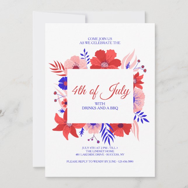Invitación del Partido de los Jardínes Patrióticos (Anverso)