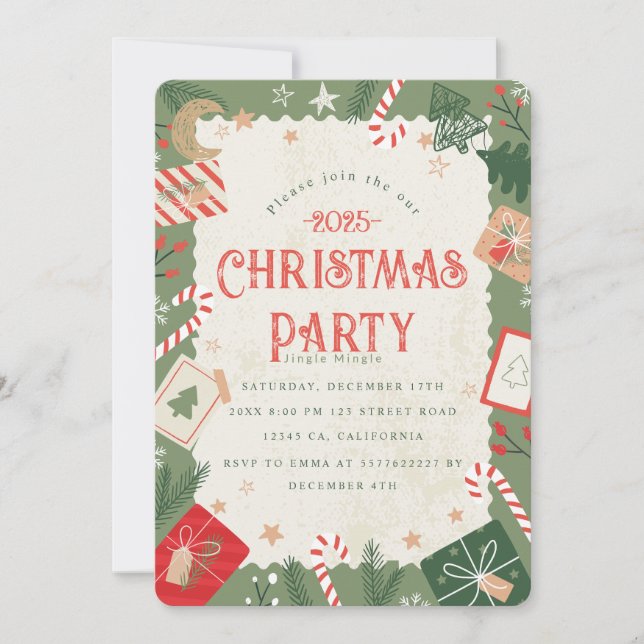 Invitación del partido de los Navidades artesanale (Anverso)