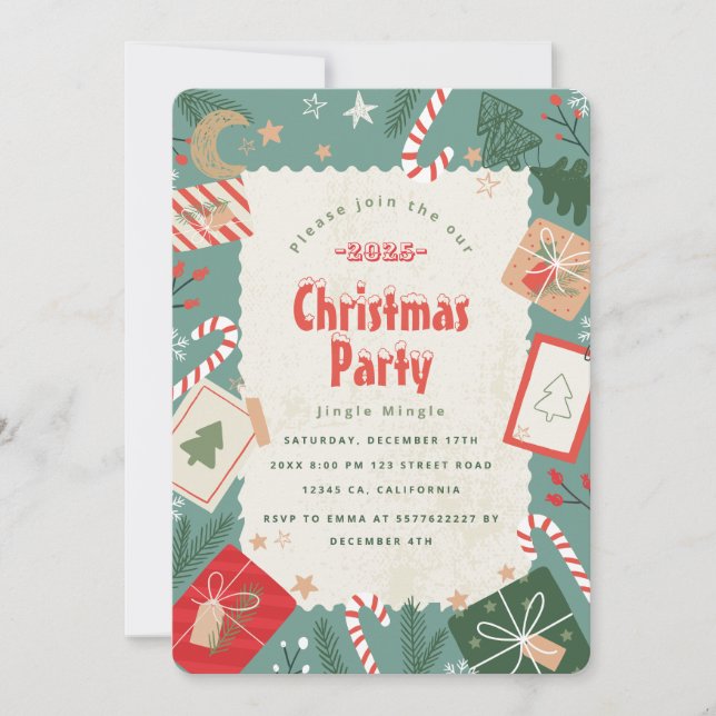 Invitación del partido de los Navidades artesanale (Anverso)