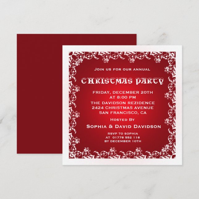 Invitación del Partido de los Navidades Blancos Ro (Anverso / Reverso)