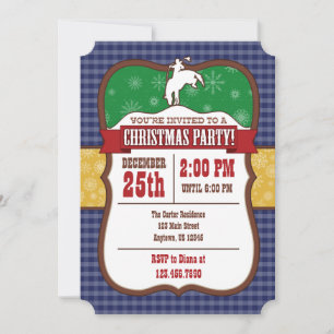 Invitación del Partido de los Navidades de Cowboy