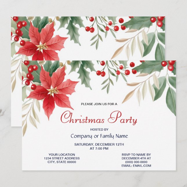 Invitación del Partido de los Navidades de la Poin (Anverso / Reverso)