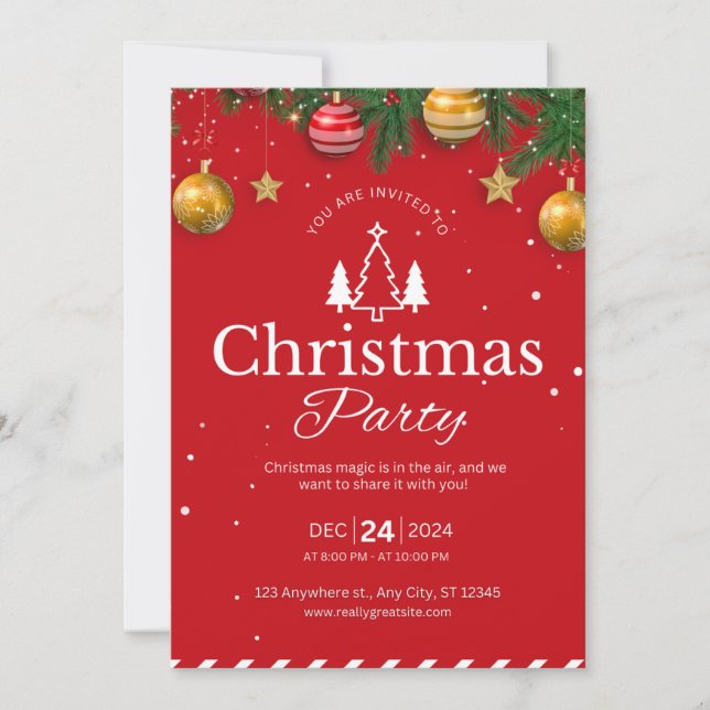 Invitación del Partido de los Navidades de Ornamen (Anverso)