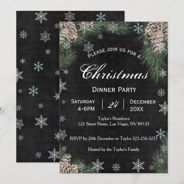 Invitación del partido de los Navidades de Pinecon (Anverso / Reverso)
