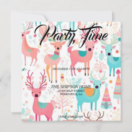 Invitación del partido de los Navidades de renos c