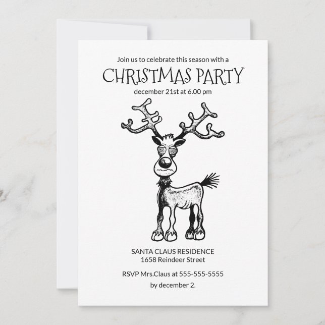 Invitación del partido de los Navidades de Rudolph (Anverso)